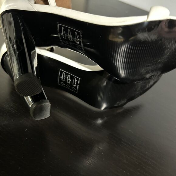 Asos High Heel Sandals‎ White Womens Size 5.5 cone Heel Evening Party strappy - Picture 5 of 8